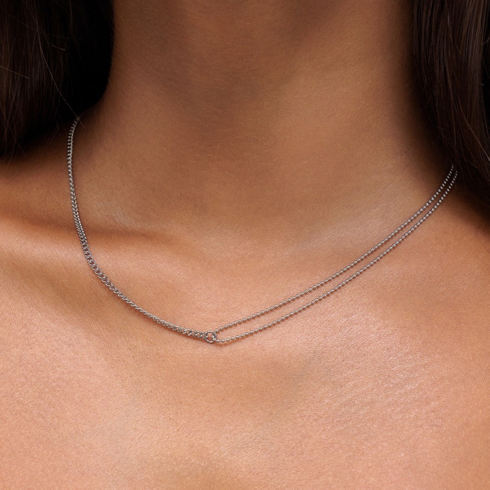 Atolea Double Trouble Choker - Silver Color